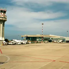 Control tower and terminal building at Sicily International Airport.