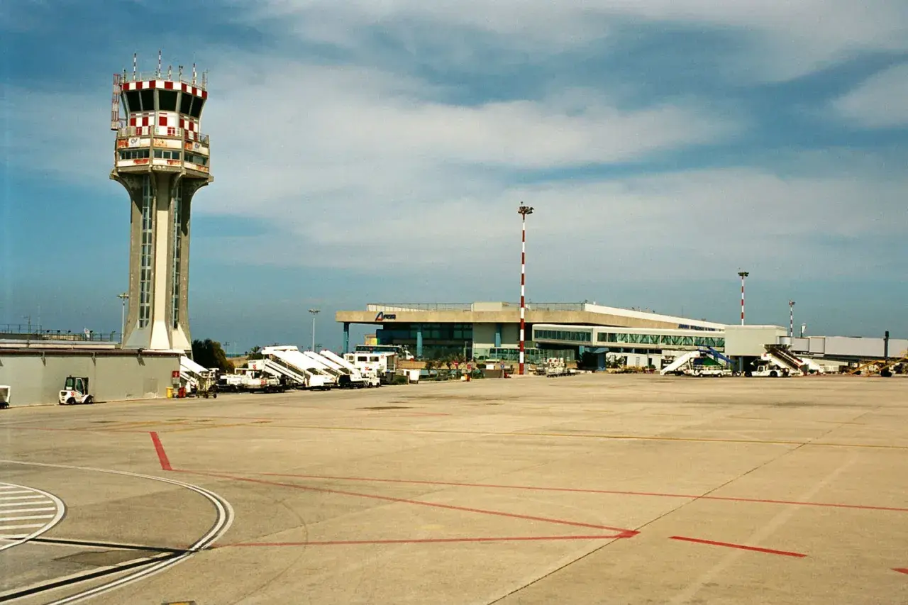 Control tower and terminal building at Sicily International Airport.